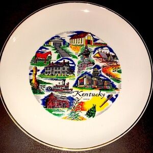 Kentucky Kitsch Tourist Souvenir Ceramic Collectible Plate Vintage 1960s